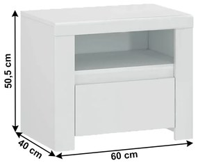 Éjjeliszekrény Lafer 1S (fehér). 1034100