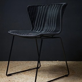 Fekete műrattan kerti szék szett 2 db-os Wings – WOOOD