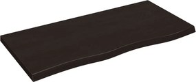 vidaXL sötétbarna kezelt tömör fa fürdőszobai pult 100x50x(2-4) cm