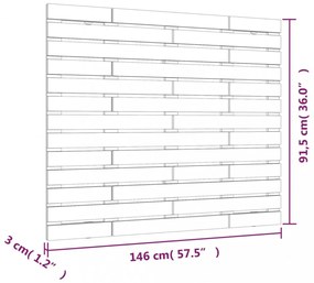 fehér tömör fenyőfa fali fejtámla 146 x 3 x 91,5 cm