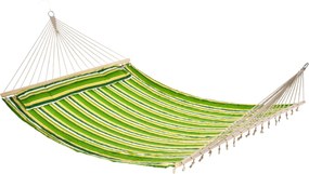 Outsunny Kétfős Kerti Hintaágy, Függesztett Hinta Kempingezéshez Pamutból és Poliészterből Párnával 188x140cm | Aosom