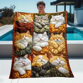 Takaró takaró színes ágytakaró Macskák cica kollázs ala patchwork 150x200cm