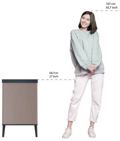 Rózsaszín újrahasznosított műanyag érintésre nyíló szemetes 54 l Verto High – Curver