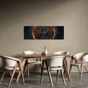 Kép – Életfa lávában I. (órával) (90x30 cm)