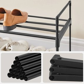 3 szintes fém cipőtartó, 116 x 30 x 55 cm