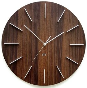 Future Time FT2010WE Round dark natural brown Design falióra, 40 cm