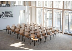 Natúr színű karfás-rakásolható étkezőszék szett 2 db-os tölgyfa dekorral Book – Gazzda