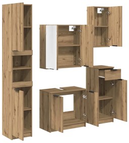 vidaXL Fürdőszoba bútor szett fiókkal 5 pcs Artisan tölgy Faanyag