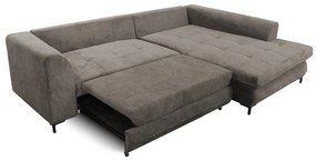 Kihúzható LAGOA L-alakú jobb oldali sarokgarnitúra tárolóval taupe/szürke