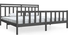 vidaXL szürke tömör fa ágykeret 200 x 200 cm