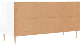 fehér magasfényű szerelt fa TV-szekrény 102x36x50 cm