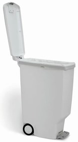 Keskeny pedálkosár 40 l, fehér műanyag, fehér
