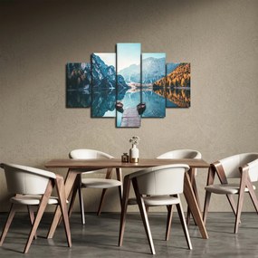 Kép - Csónakok a Braies-tónál (150x105 cm)