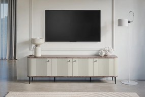 Vesper 4D TV-szekrény 187 cm - kasmír / diófa / fekete lábak