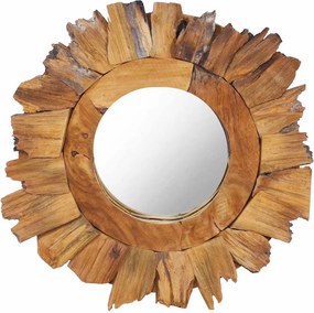 vidaXL kör alakú tíkfa falitükör 40 cm