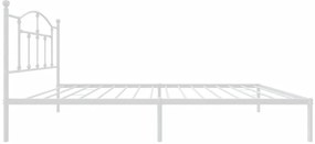 fehér fém ágykeret fejtámlával 107x203 cm