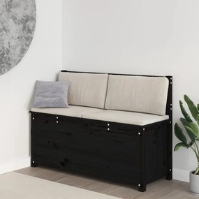 fekete tömör fenyőfa pad 110 x 41 x 76,5 cm