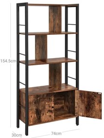 NAVARO könyvespolc barna/fekete