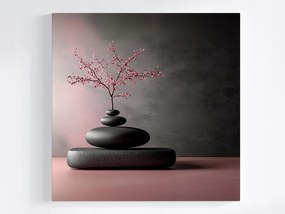 Canvas Zen Wellness Vászonkép Kövek Sakura Harmónia Relaxáció 40x40