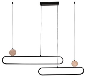 LED csillár zsinóron FLORENTYNA LED/48W/230V 4000K fekete/bézs