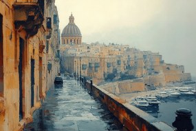 Vászonkép Canvas Építészet Város Málta Valletta Székesegyház 120x80