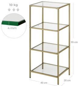 GLASY aranyszínű könyvespolc