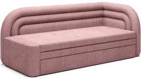 Rózsaszín zsenília kinyitható-tárolóhelyes kanapé jobb oldali 223 cm Fabillo – ELTAP