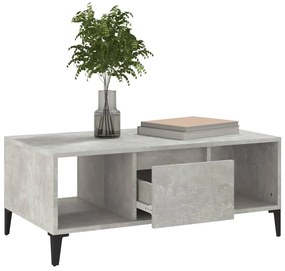 Betonszürke szerelt fa dohányzóasztal 90x50x36,5 cm