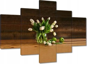 Vászonkép 100x70 Fehér tulipánok vázában