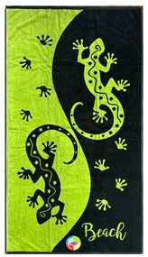 Salina gekkó zöld-fekete strandtörölköző