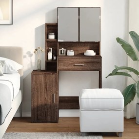 barna tölgy színű fésülködőasztal szekrénnyel 80 x 35 x 132 cm