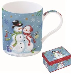 Porcelánbögre 350ml,dobozban,With Love at Christmas, Snowmen