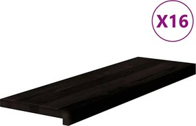 vidaXL lépcsőfokok 16 db sötétbarna 80x25x2 cm tömör fa tölgyfa