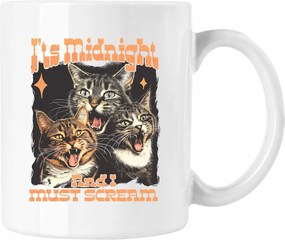 Bögre cica vicces 3 fehér 330ml