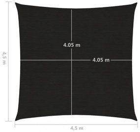 fekete HDPE napvitorla 160 g/m² 4,5 x 4,5 m