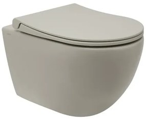 WC soft close ülőkével felakasztható Vitra VitrA Project taupe matt felülettel hátsó kifolyással 7510-020-6319