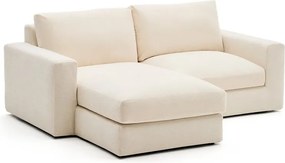 Bézs zsenília sarokkanapé (bal oldali-heverő résszel) Alea – Kave Home