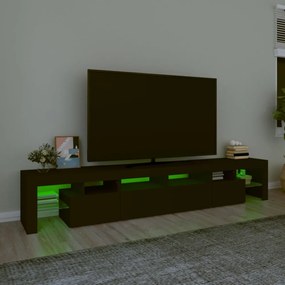 fekete TV-szekrény LED-világítással 230x36,5x40 cm