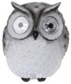 Owl Napelemes lámpa, 14x14.5x15.5 cm, poliston, világosszürke