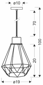Csillár zsinóron PRIMO 1xE27/60W/230V