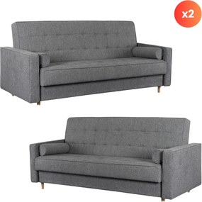 2 db-os szett, ágyazható kanapé szürke színben MALTA