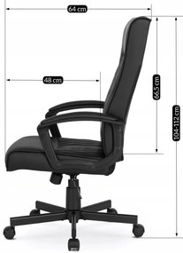 Fekete Eco-bőr Irodai Forgószék SERGIO