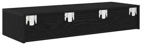 Falipolc fiókokkal fekete 100x36x19 cm műszaki fa