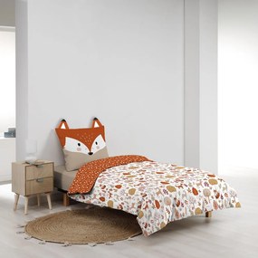 Fehér-terrakotta színű egyszemélyes pamut gyerek ágyneműhuzat 140x200 cm Roxy – douceur d'intérieur
