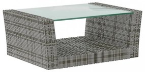 vidaXL 8 részes szürke polyrattan kerti bútorszett párnákkal