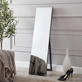 [en.casa] Álló tükör Barletta 150x35 cm műanyag kerettel billenthető fekete
