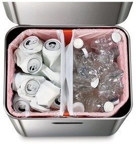 Ezüstszínű acél szelektív szemetes 60 l Totem Max – Joseph Joseph