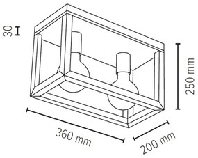Spot-Light 9154274 - Mennyezeti lámpa KAGO 2xE27/60W/230V matt tölgy