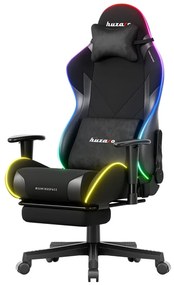 Gamer szék, Force lábtartóval fekete RGB