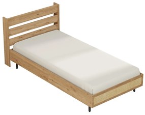 Egyszemélyes ágy 100 cm Otto 13 (ágyrács nélkül) (dió + tölgy + fekete). Akció -21%. 1106431